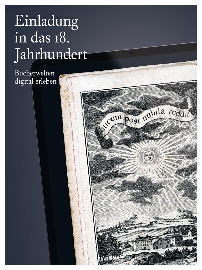Coverabbildung der Broschüre Einladung in das 18. Jahrhundert. Bücherwelten digital erleben