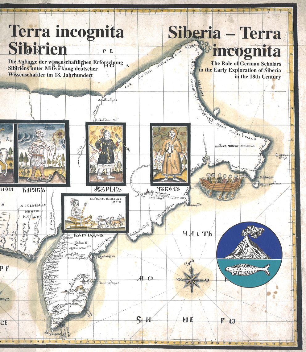 Coverabbildung der Begleitpublikation zu einer Wanderausstellung Terra incognita Sibirien. Die Anfänge der wissenschaftlichen Erforschung Sibiriens unter Mitwirkung deutscher Wissenschaftler im 18. Jahrhundert