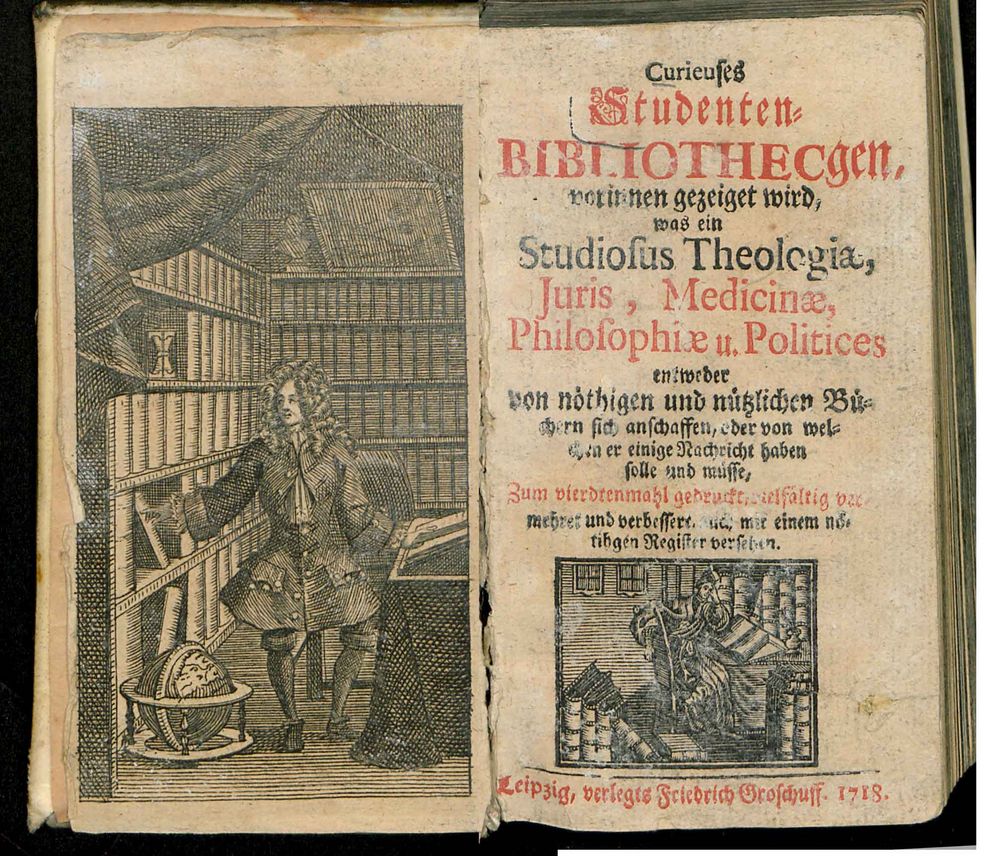 Es ist das Frontispiz der Publikation Studentenbibliotheken zu sehen